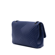 Chanel | Pre-Owned Large Lambskin CC Crossing Flap | Blue/Dark Blue