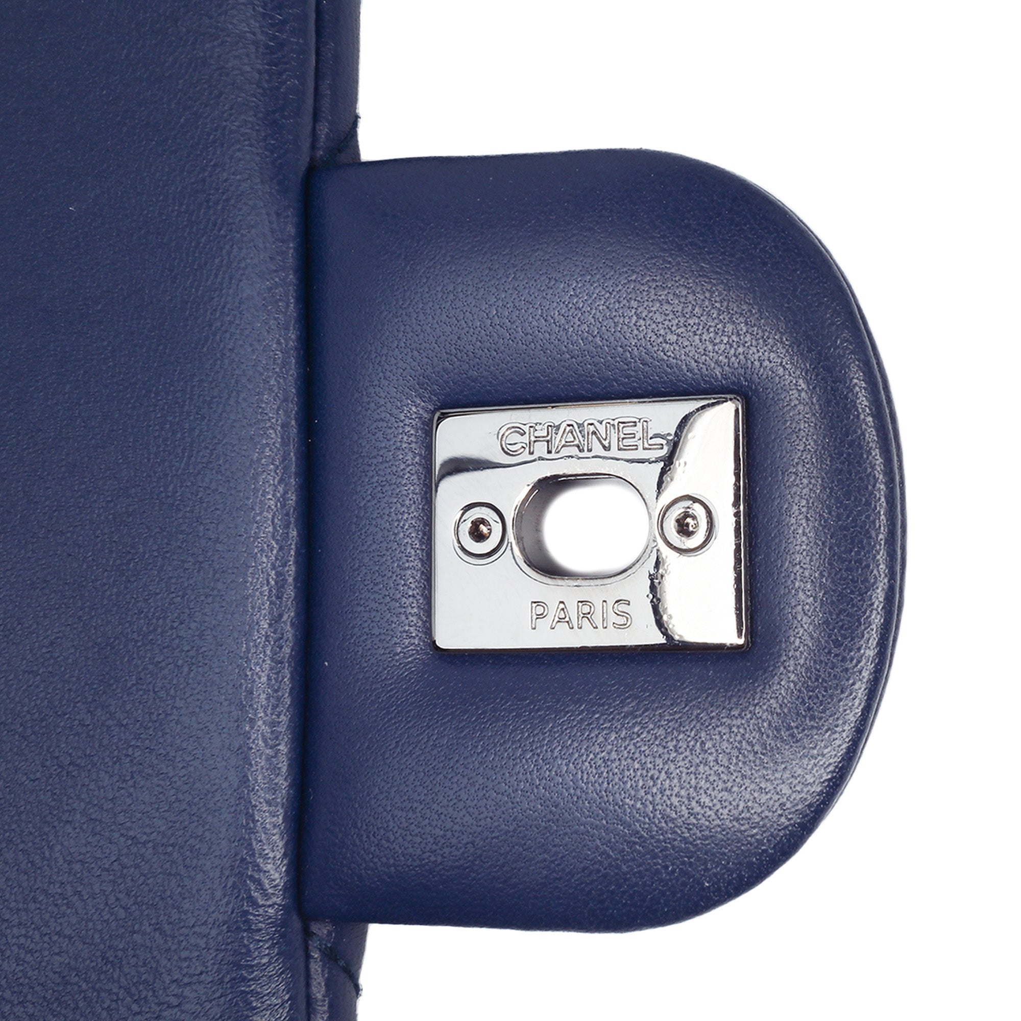 Chanel | Pre-Owned Large Lambskin CC Crossing Flap | Blue/Dark Blue