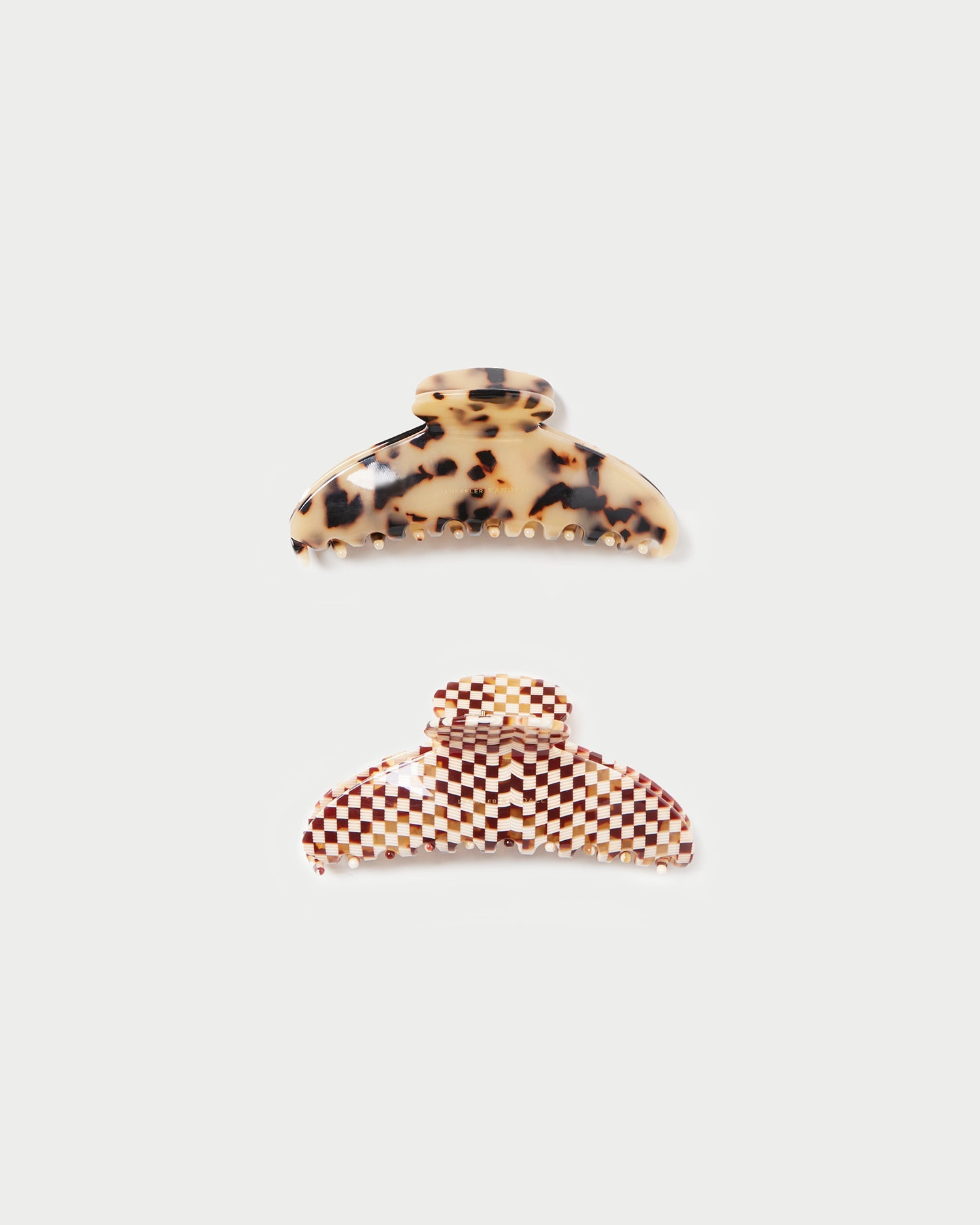 Koda Clip Set | Light Tortoiseshell/Brown Check