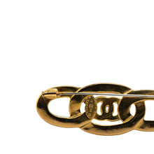Chanel | Pre-Owned Gold Plated Enamel CC Brooch | White