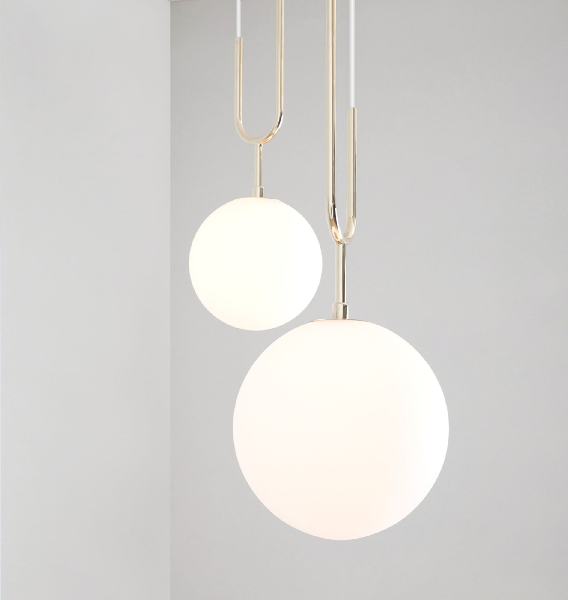 Koko Pendant with Cord | Opal | Unlacquered Brushed Brass