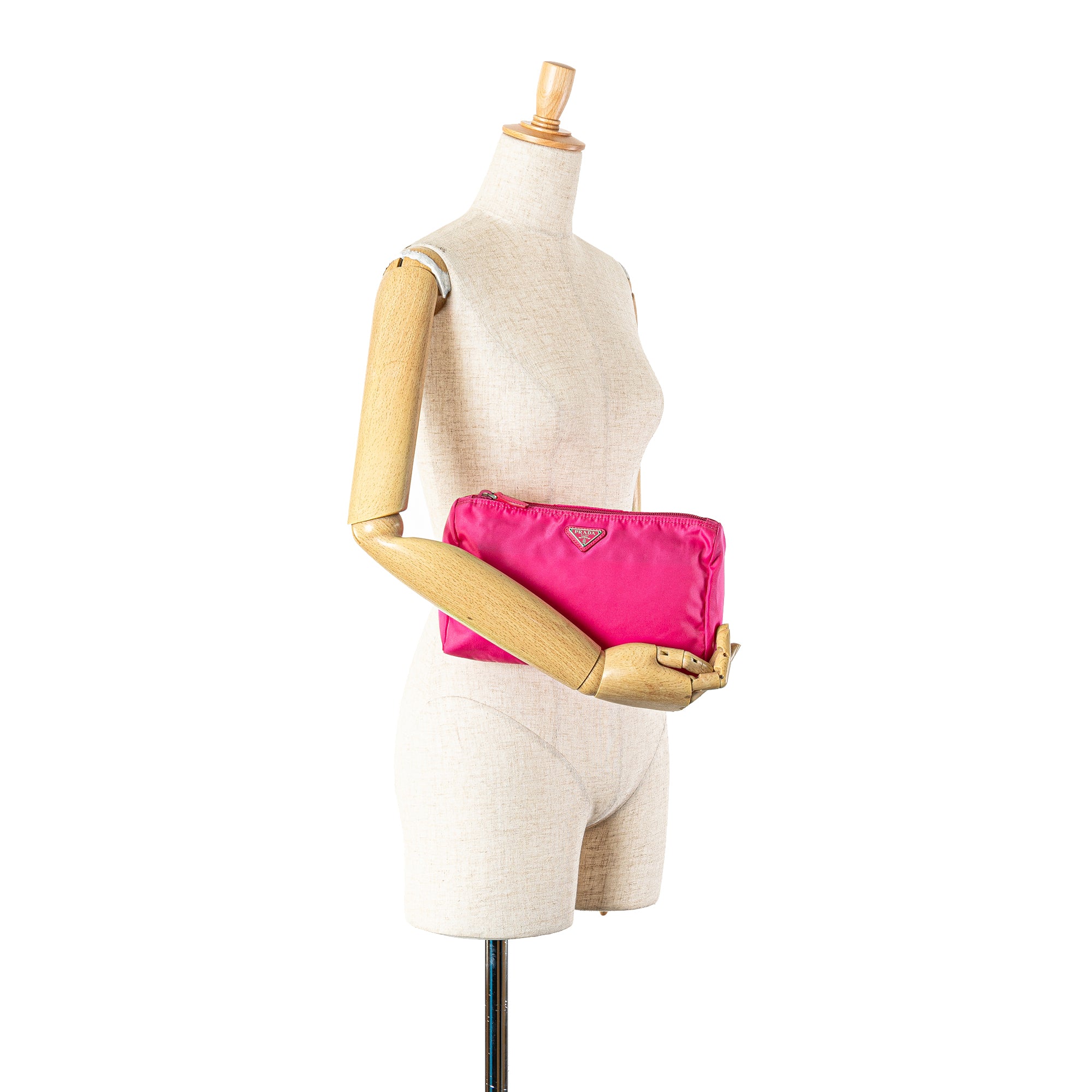 Prada | Pre-Owned Tessuto Pouch | Pink