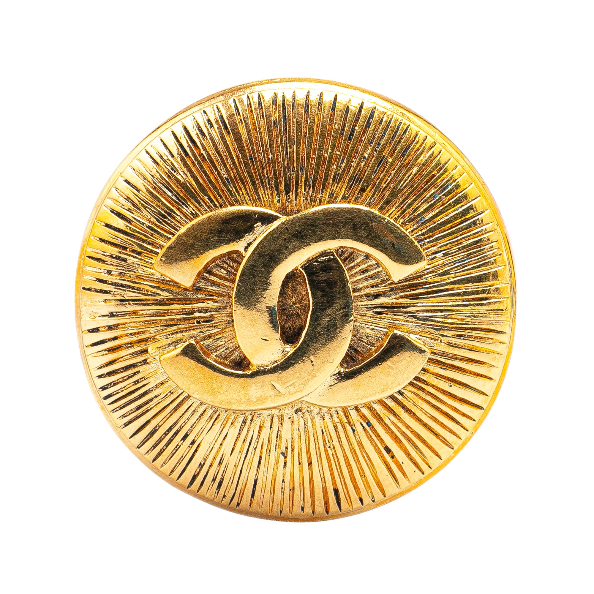 Chanel | Pre-Owned Gold Plated CC Brooch | Gold