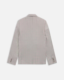 Wool Plaid Single-Button Blazer | Beige