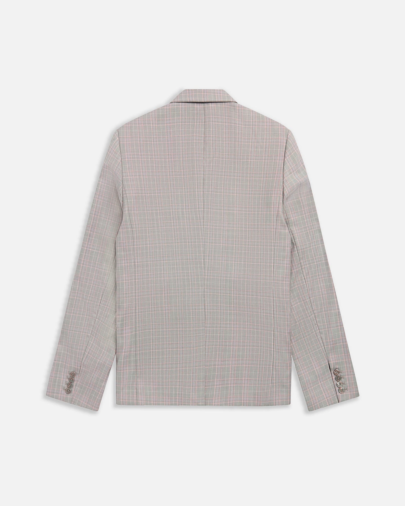 Wool Plaid Single-Button Blazer | Beige