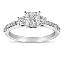1.00 CT Princess Natural Diamond | Fashion Ring | 14K White Gold | I Color | I1 Clarity