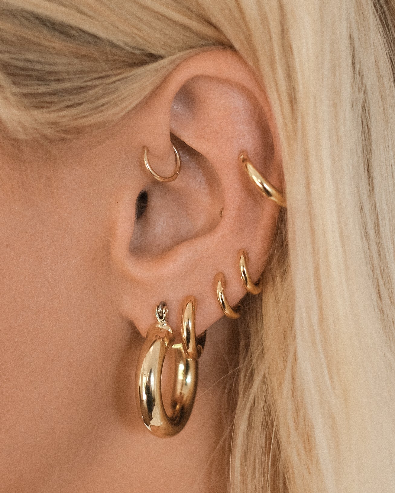 Baby Amalfi Tube Hoops - Gold | Plated Gold