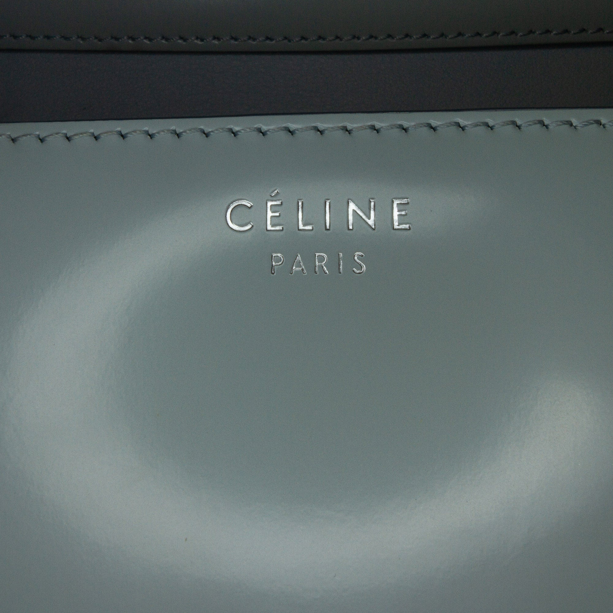 Celine | Pre-Owned Teen Calfskin Classic Box | Gray/Light Gray