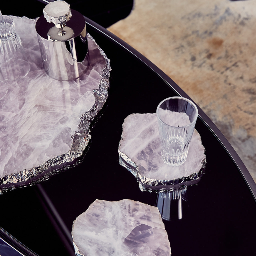 Kivita Coasters | Pure Silver-Plated | Quartz | Set of 2