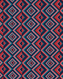 Kaleidoscope Diamond - Cleo Button Down - Navy/Red - Printfresh