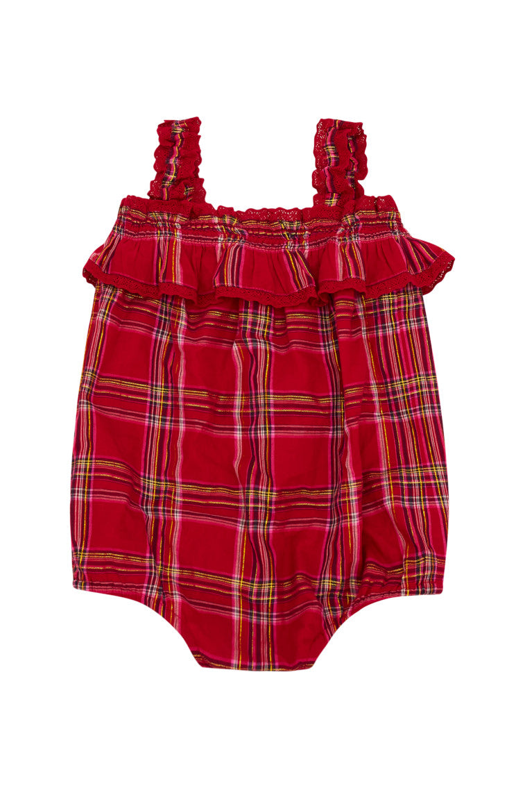 Baby Nadiana Tartan Pinafore | Cheery Red