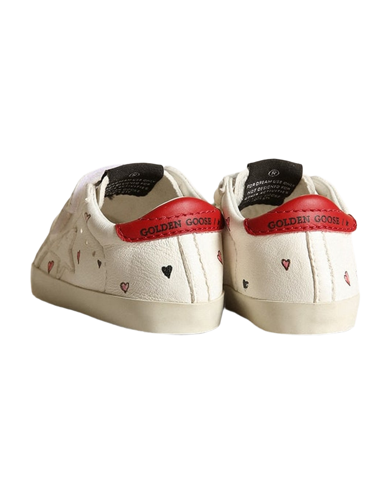 Kids | Baby Old School with White Nappa Star & Red Heel Tab | White x Red