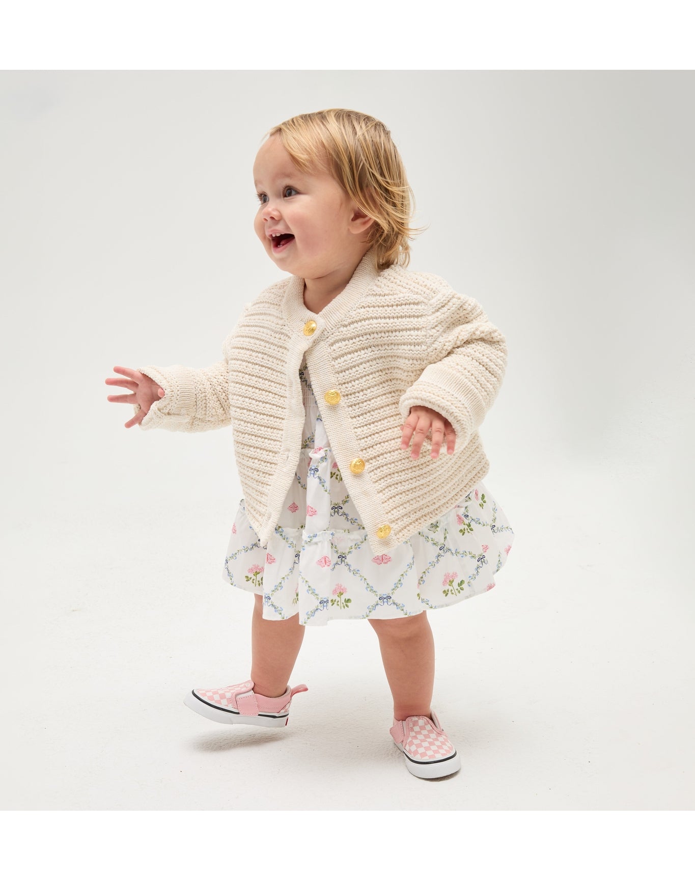 Kids | The Tiny Harper Cardigan | Cream Marl Knit