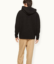 Kirk Alpaca Merino Relaxed Fit Hooded Alpaca-Merino Knit Jumper | Black