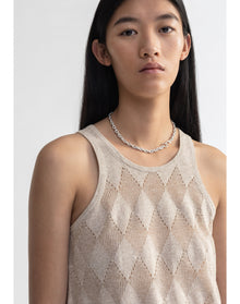 Kismet | Diamond Knit Racer Neck Top | Hay