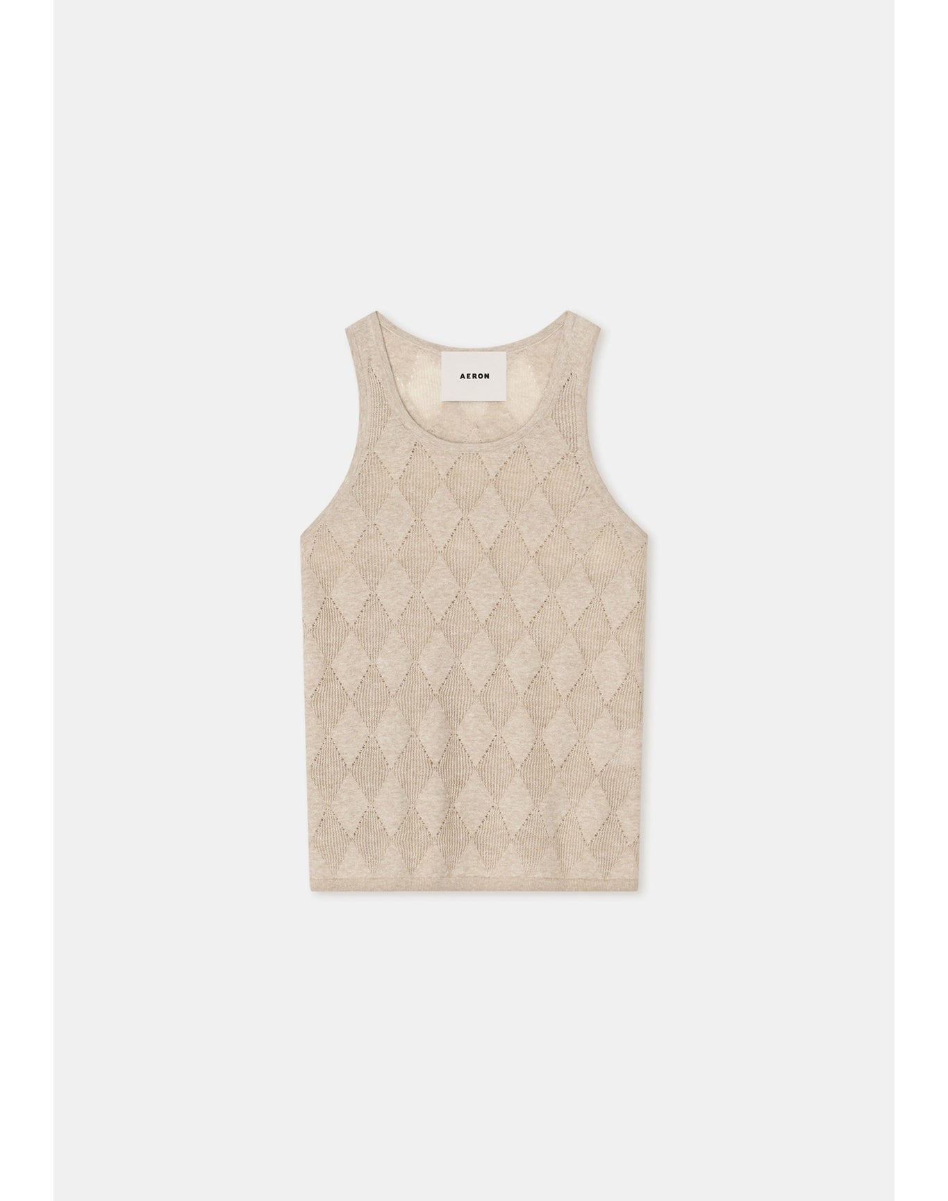 Kismet | Diamond Knit Racer Neck Top | Hay