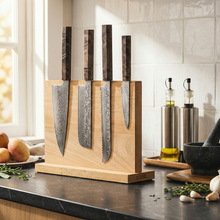 European Beech Wood Magnetic Knife Block | Natural