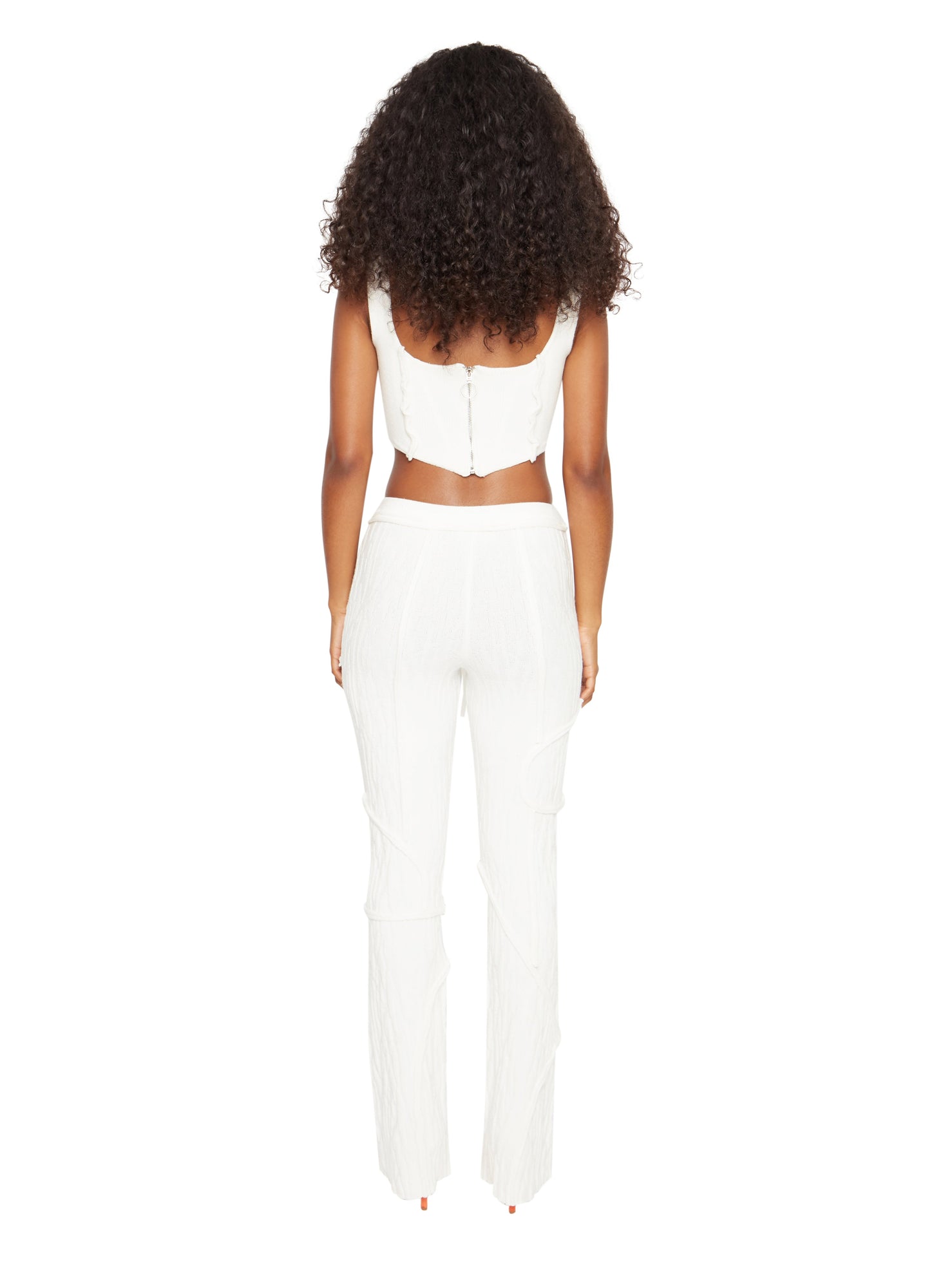 Womens | Knit Seamed Pants | White