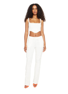 Womens | Knit Seamed Corset | White