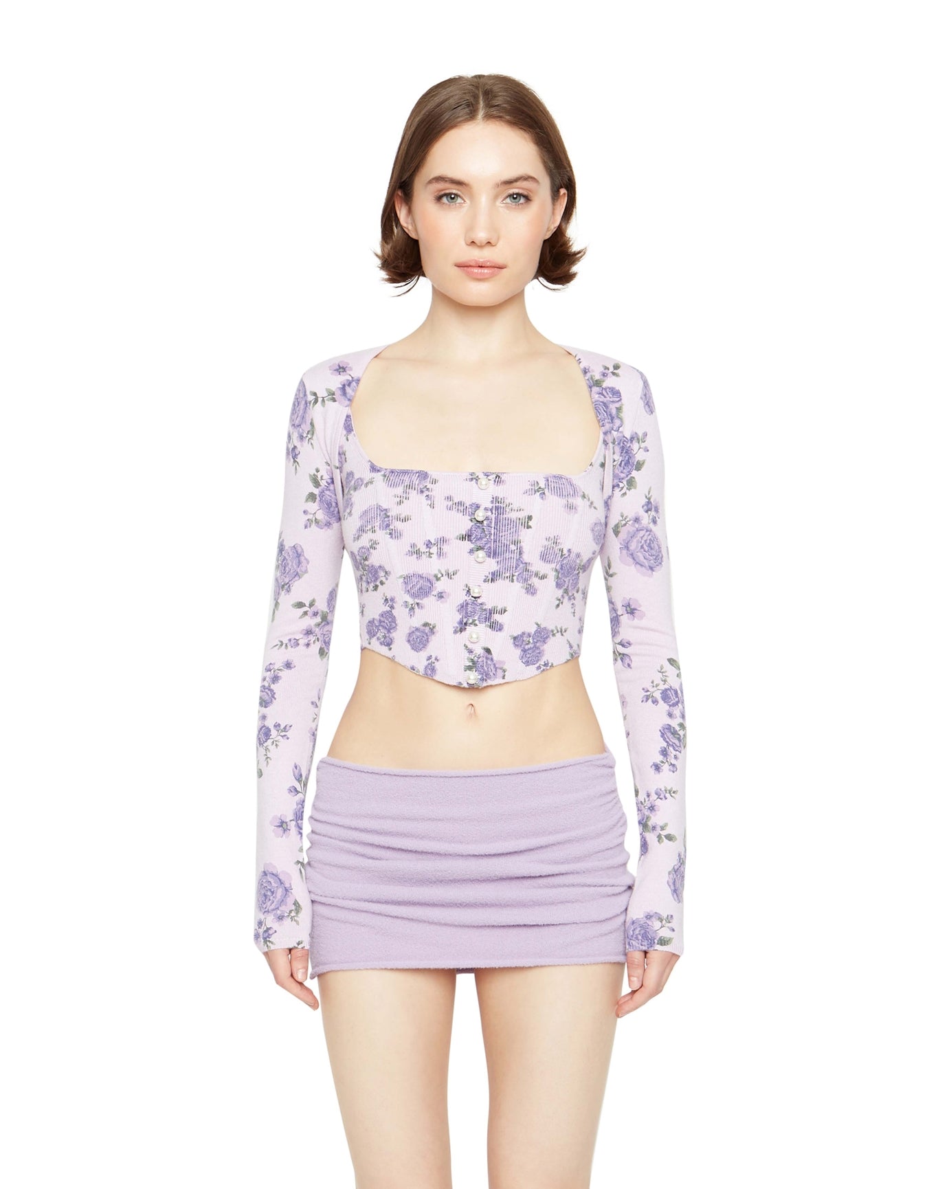Knit Bolero | Lavender Floral