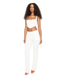 Knit Seamed Corset | White