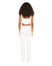 Knit Seamed Corset | White