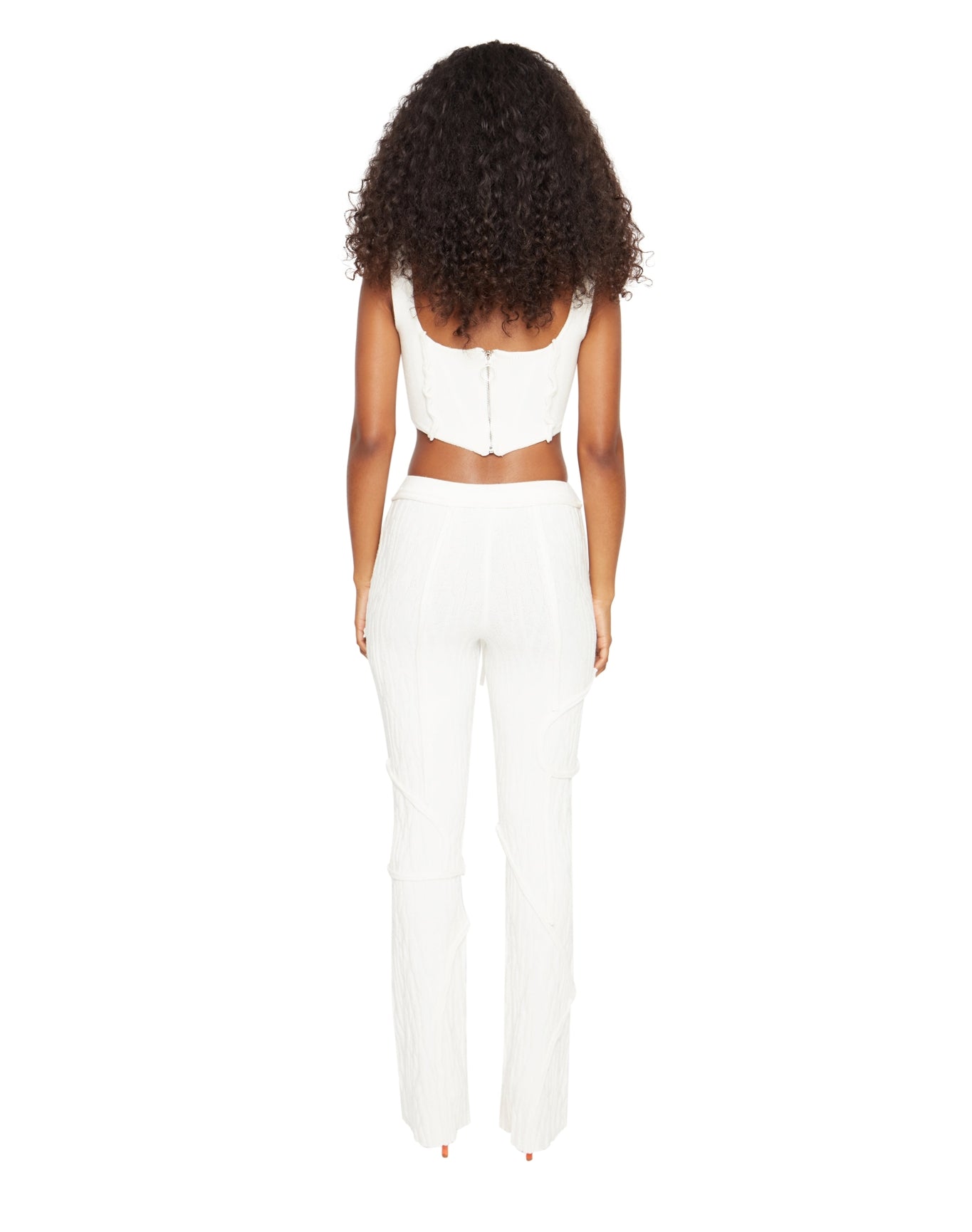 Knit Seamed Corset | White