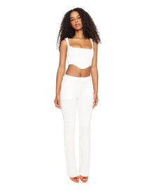 Knit Seamed Corset | White