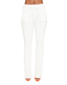 Knit Seamed Pants | White