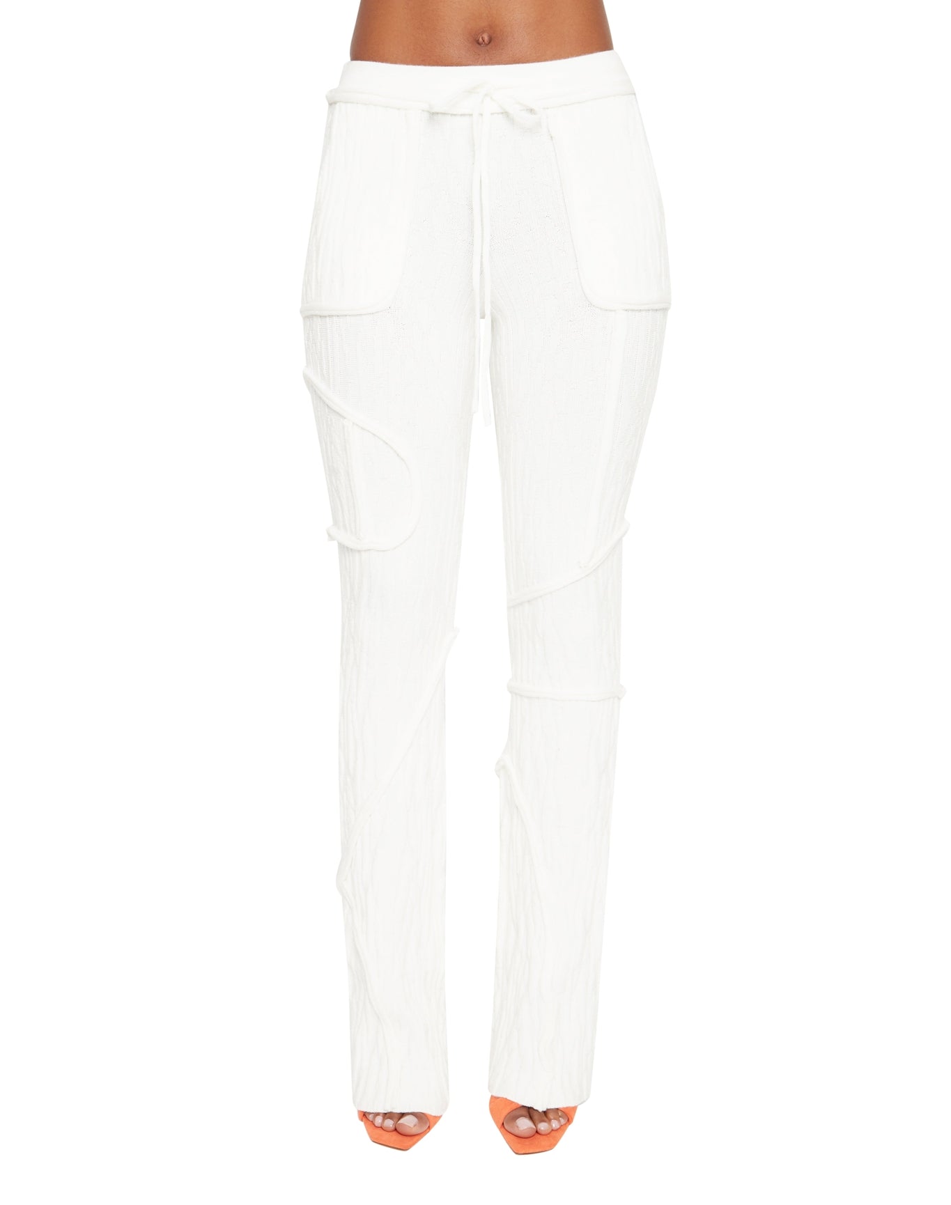 Knit Seamed Pants | White