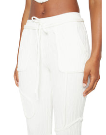 Knit Seamed Pants | White