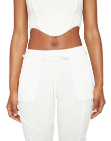Knit Seamed Pants | White