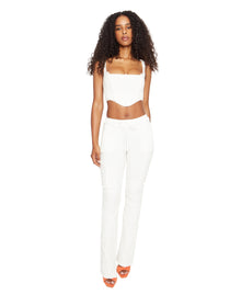 Knit Seamed Pants | White
