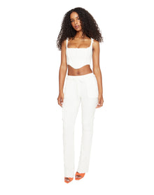 Knit Seamed Pants | White