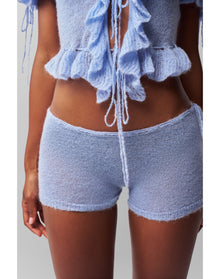 Knit Side Tie Short | Baby Blue