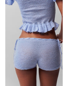 Knit Side Tie Short | Baby Blue