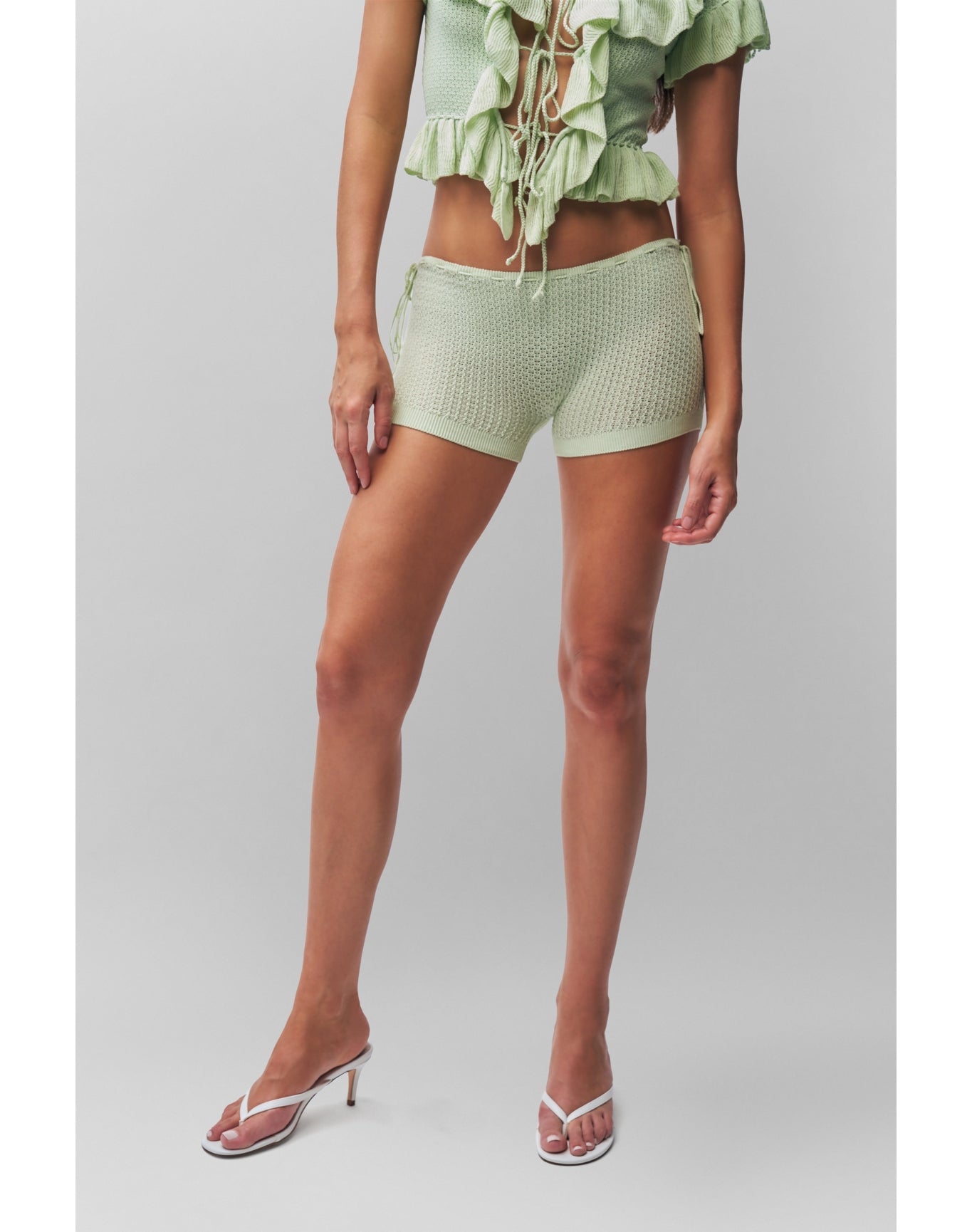 Knit Side Tie Short | Pistachio