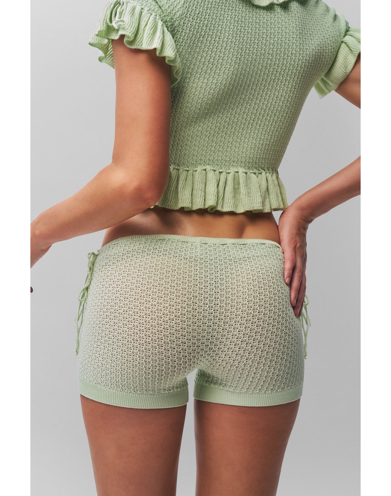 Knit Side Tie Short | Pistachio