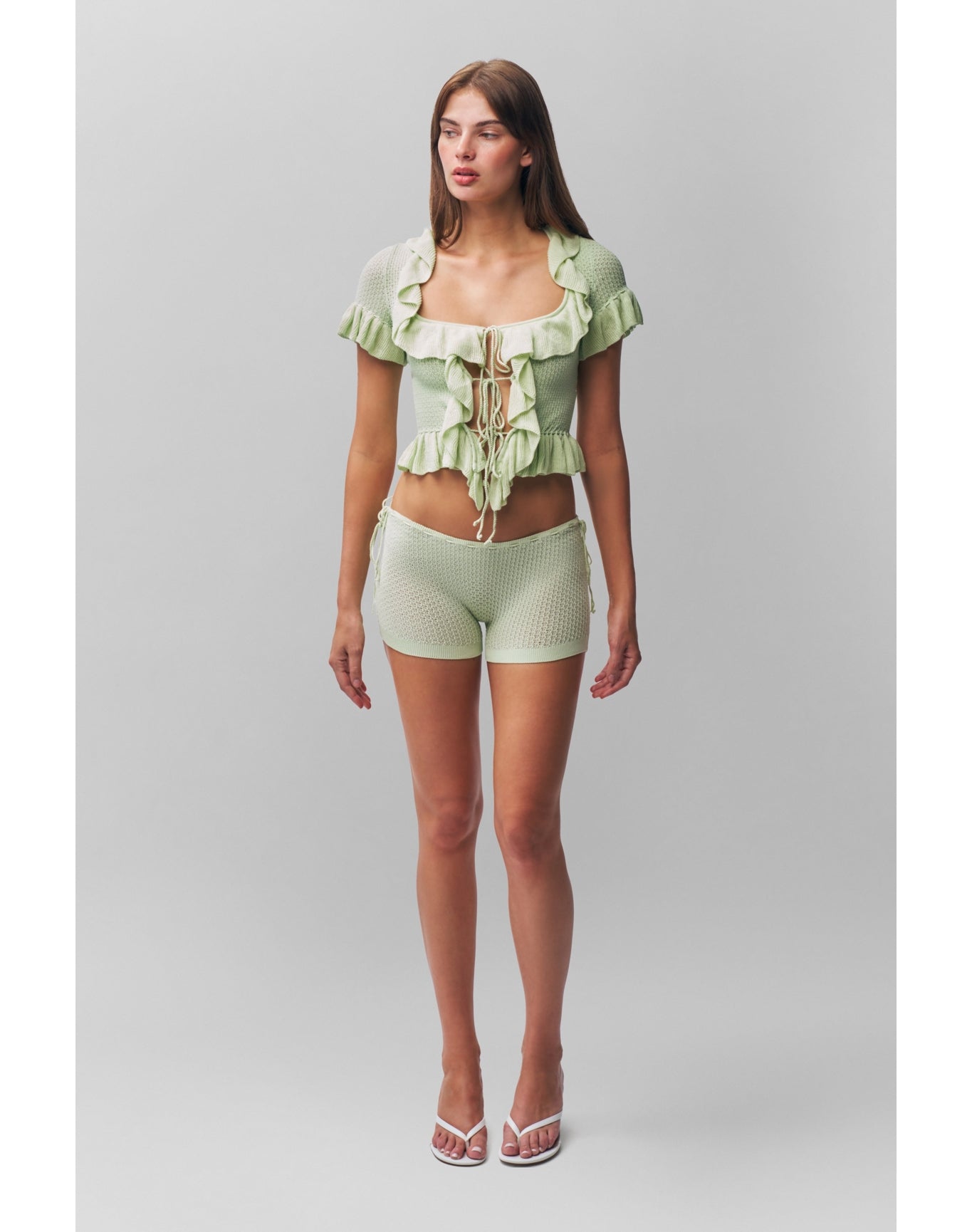 Knit Side Tie Short | Pistachio