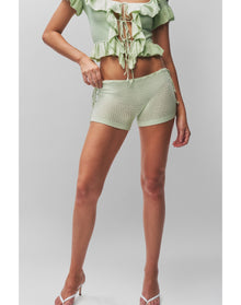 Knit Side Tie Short | Pistachio