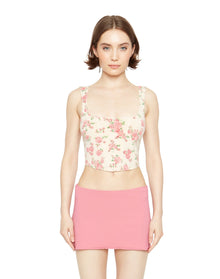 Knitted Corset | Cream Floral