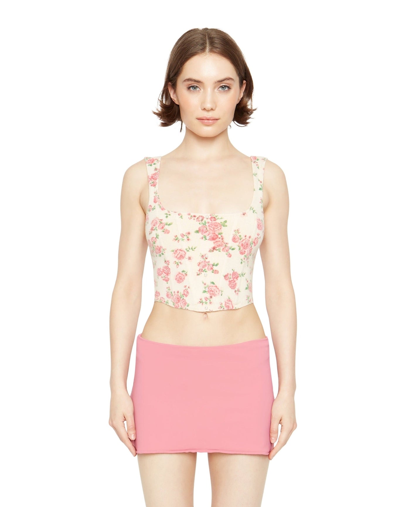 Knitted Corset | Cream Floral