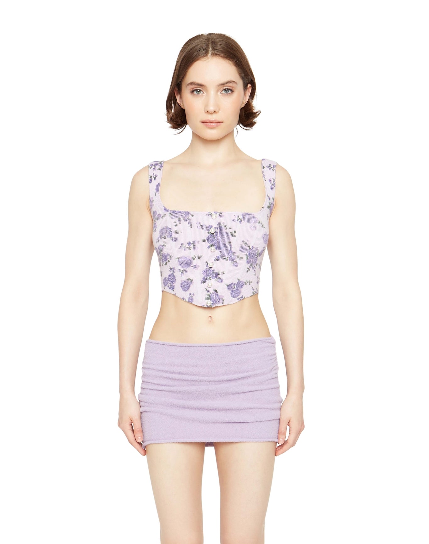 Knitted Corset | Lavender Floral
