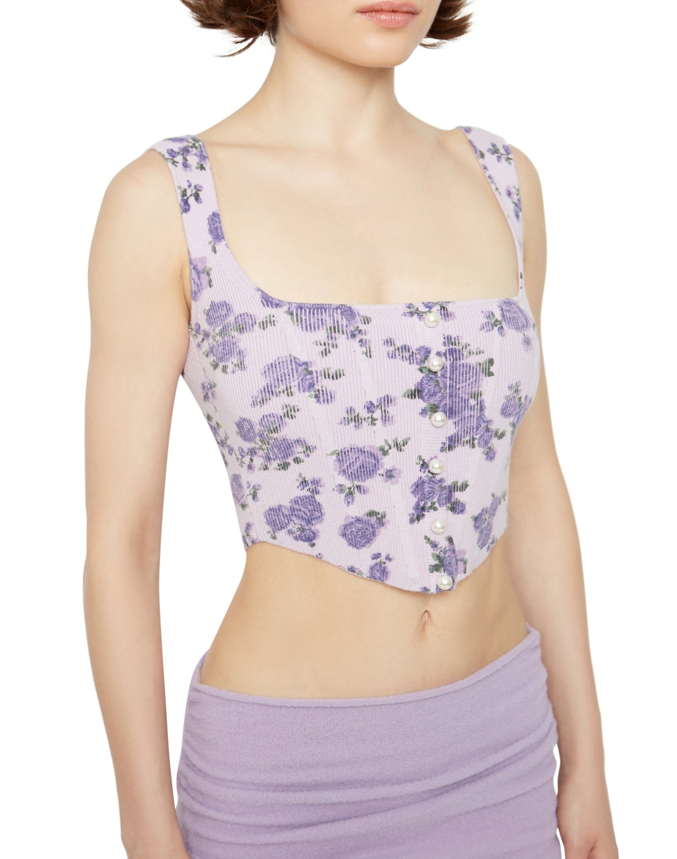 Knitted Corset | Lavender Floral