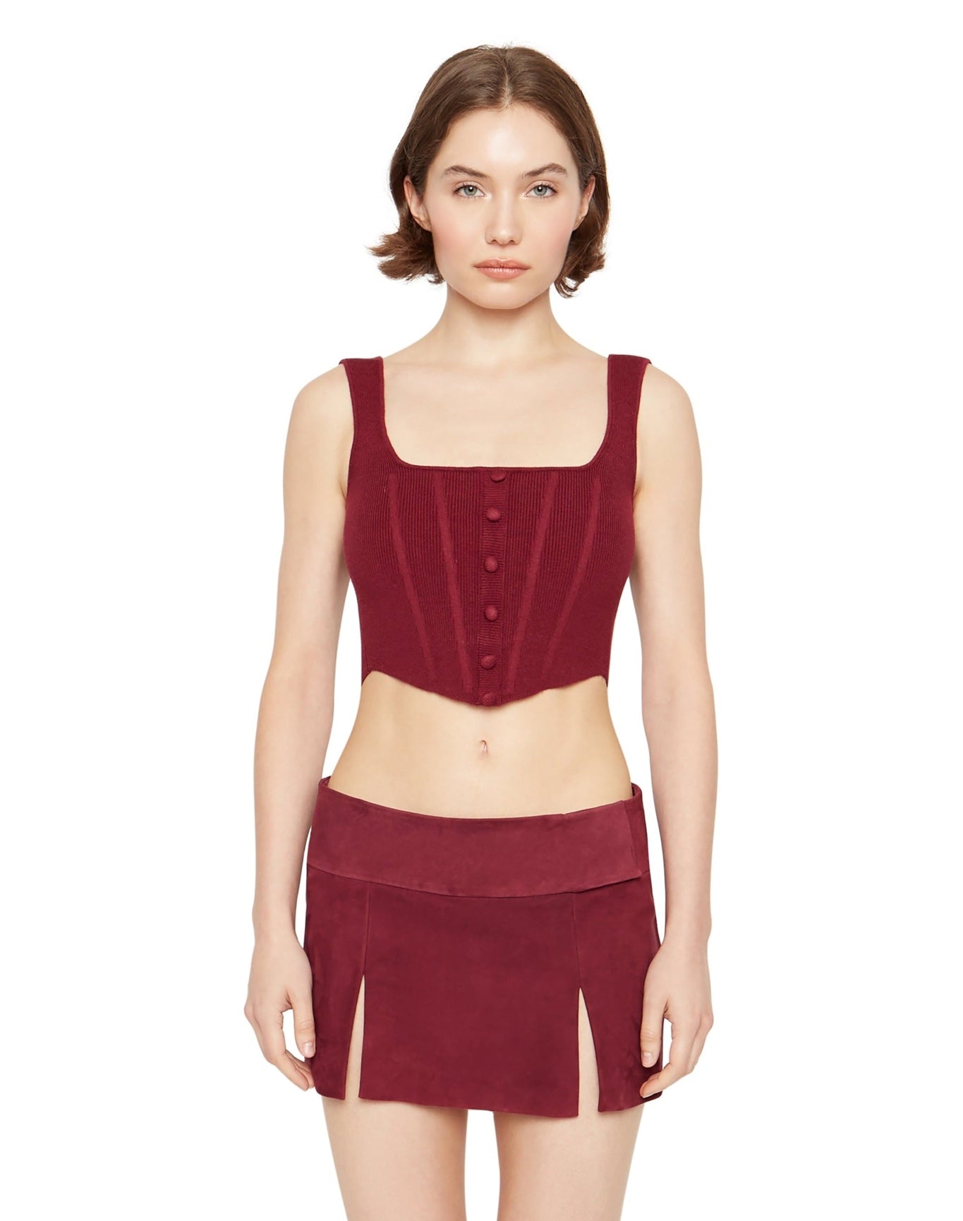 Knitted Corset | Maroon