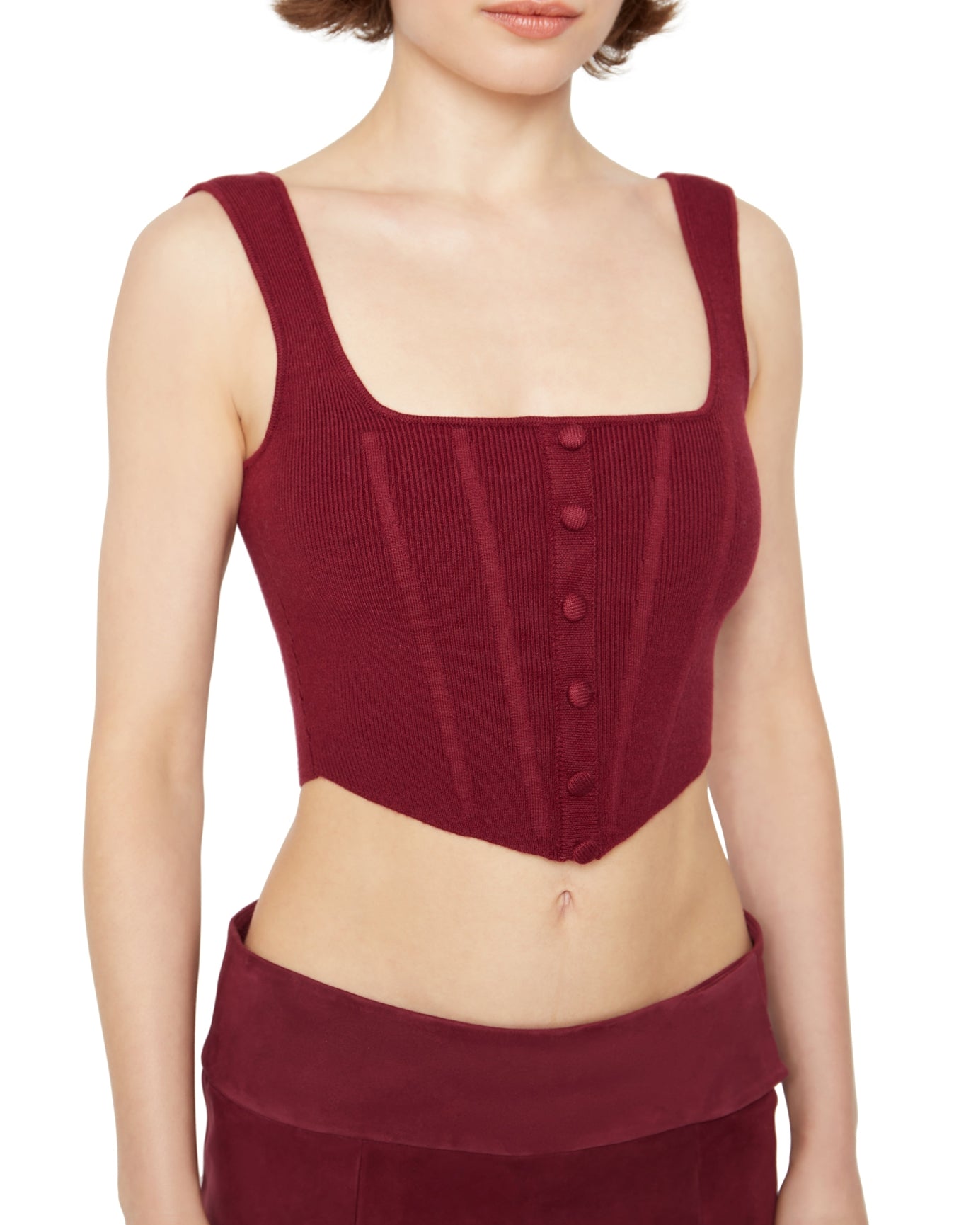 Knitted Corset | Maroon