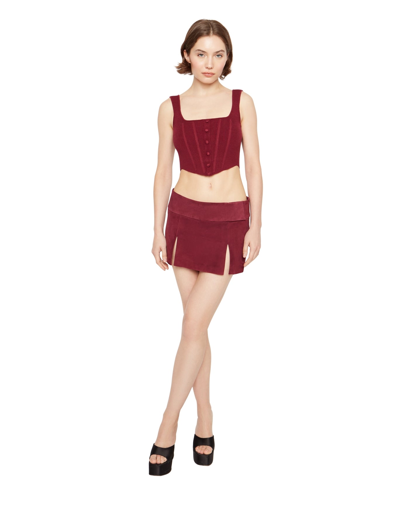 Knitted Corset | Maroon