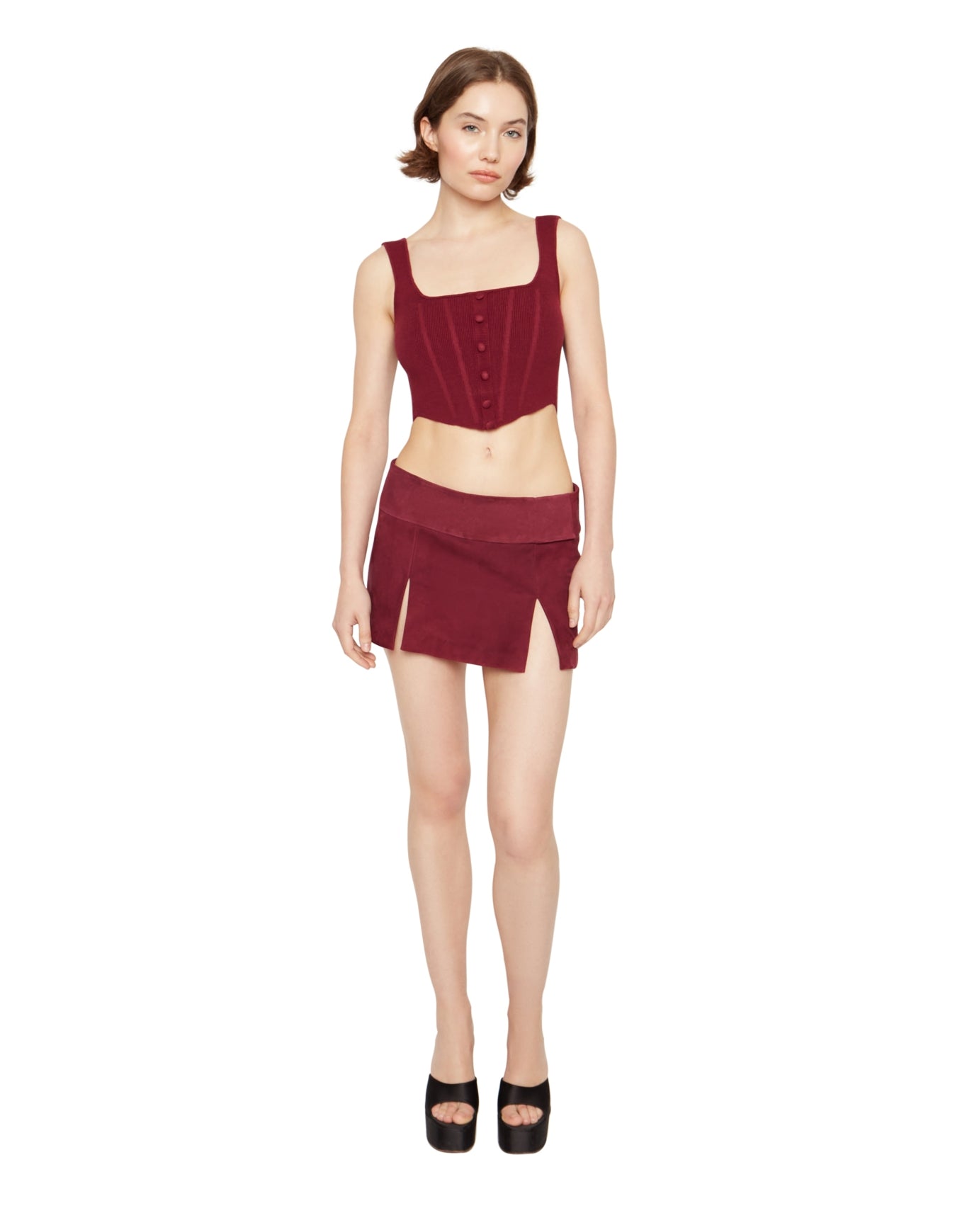 Knitted Corset | Maroon