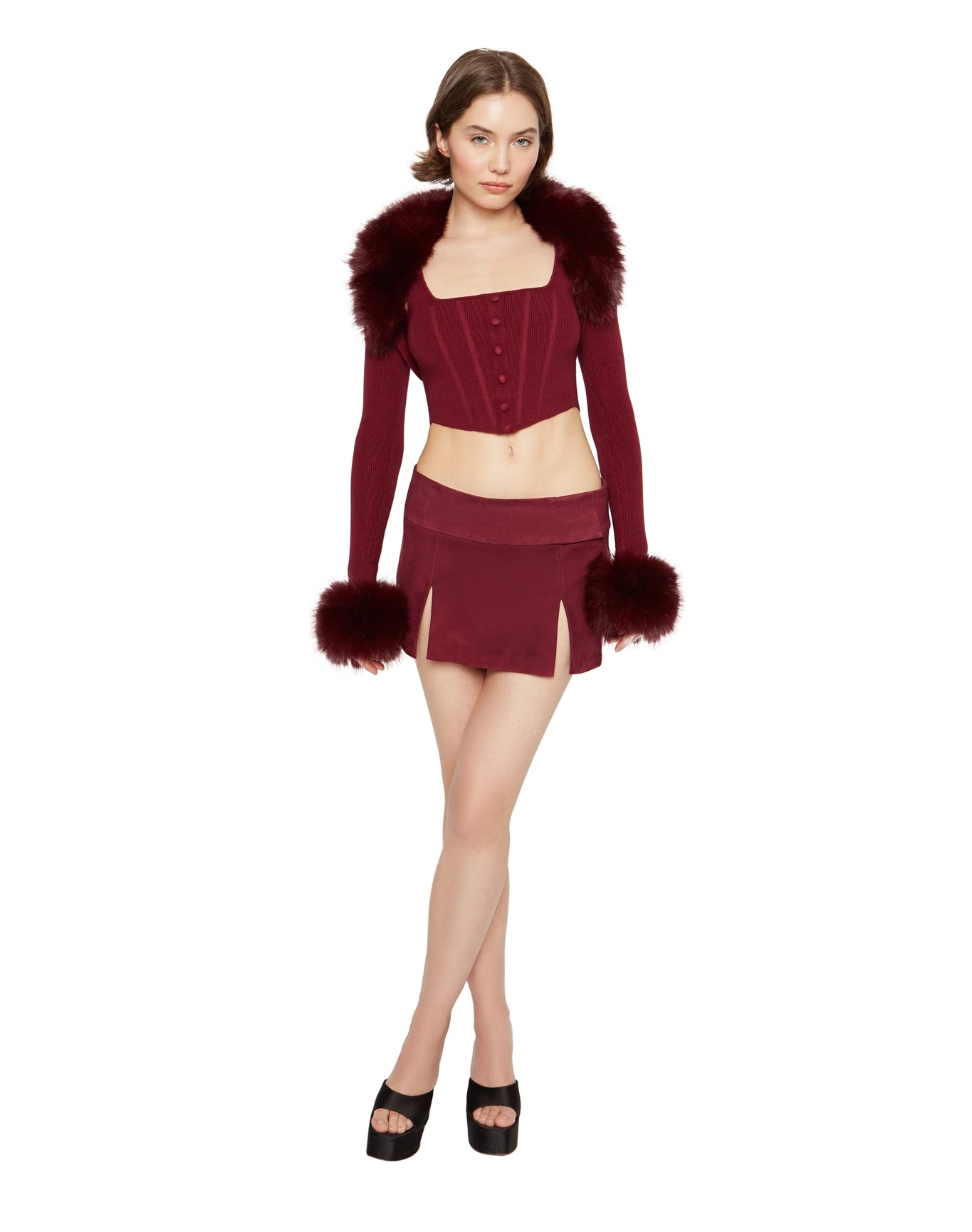 Knitted Corset | Maroon