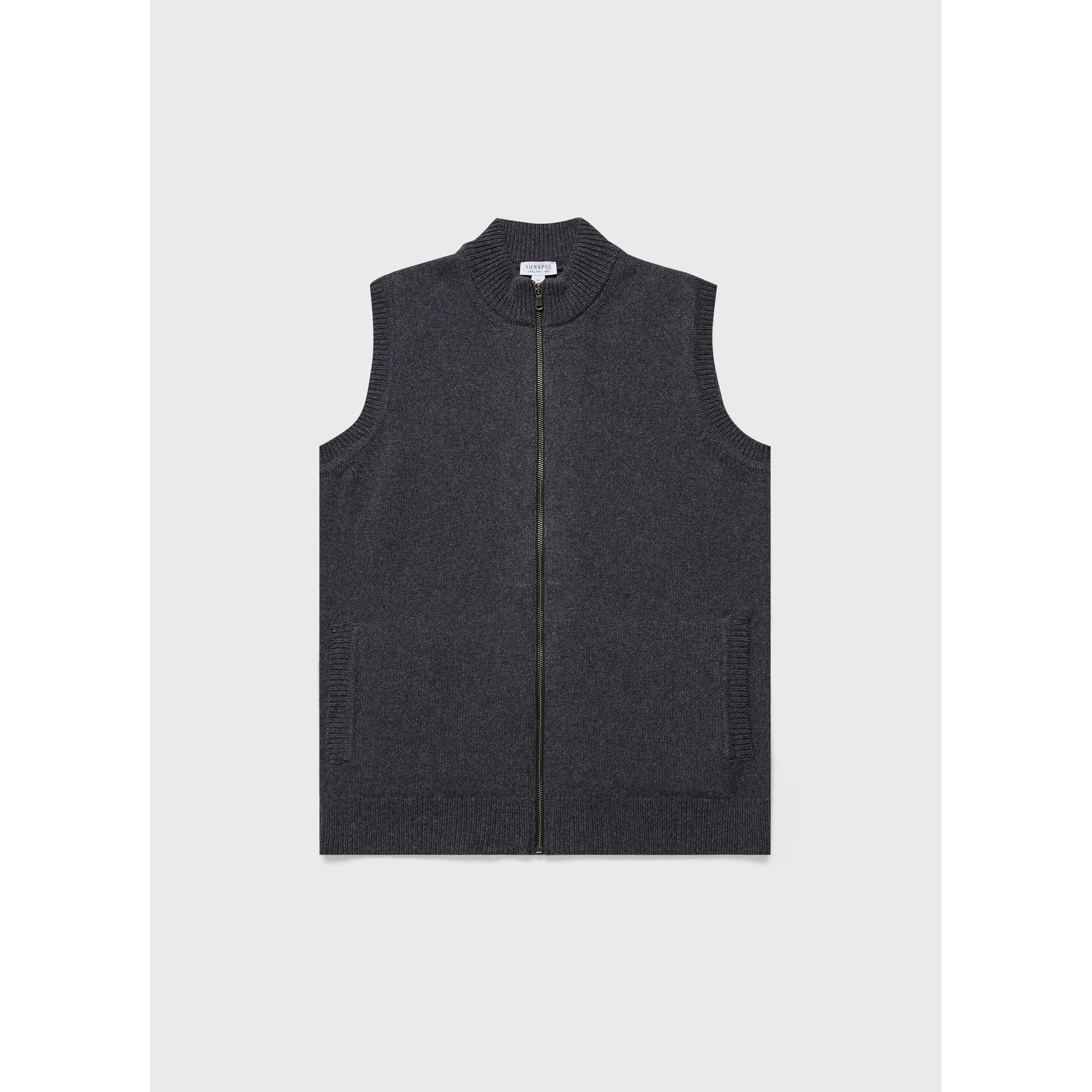 Knitted Gilet | Men | Charcoal Melange